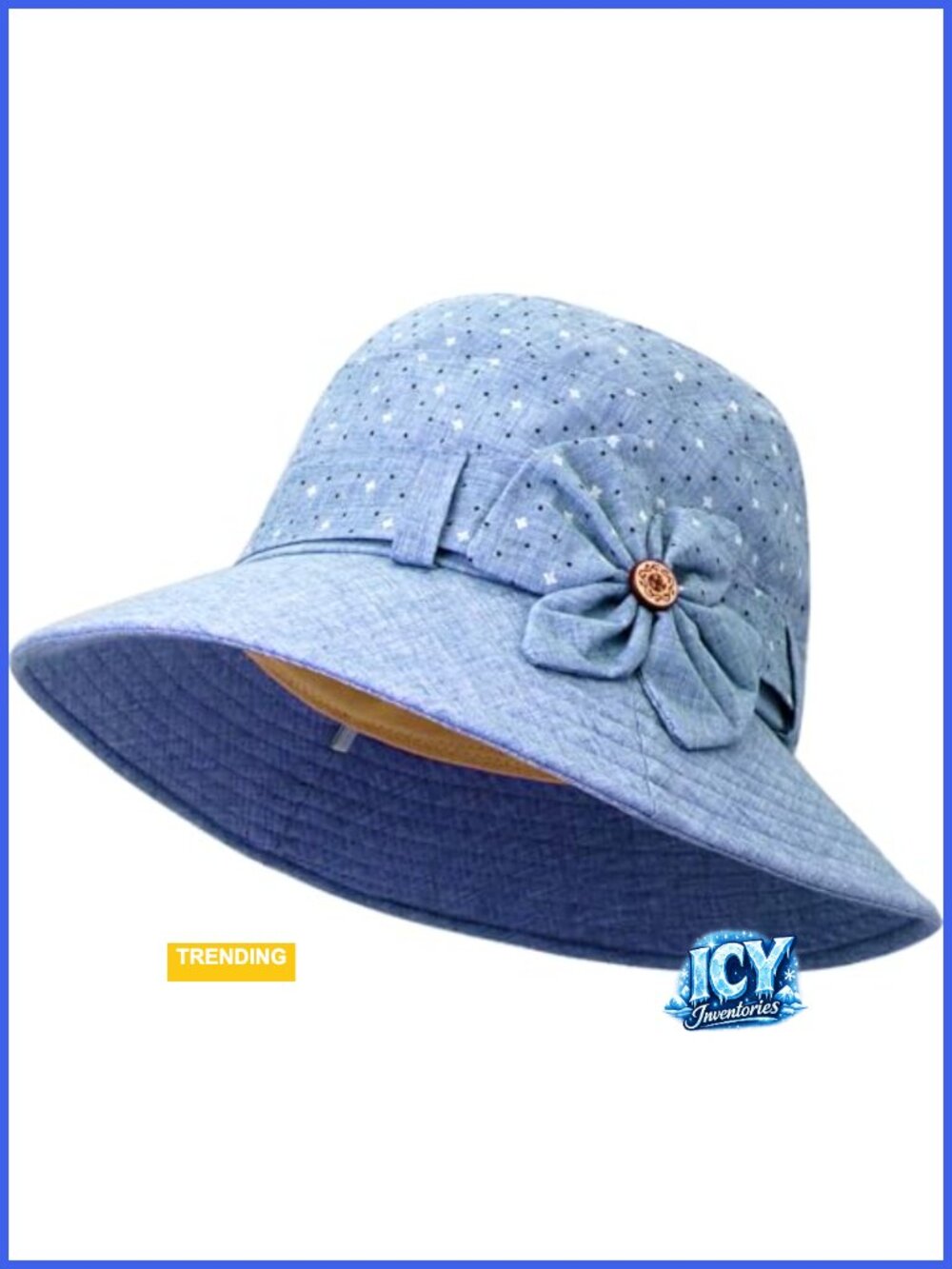 Polyester Cloche Bucket Hat Floral Fedora Bowler Sun Hat Adjustable